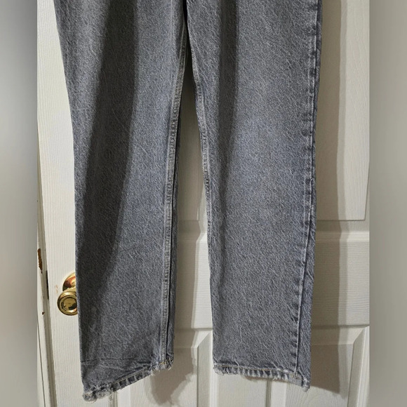 ZARA Gray Stonewash High Rise Straight Leg Jeans, Relaxed Fit, Ankle Length, EUC - Picture 6 of 14